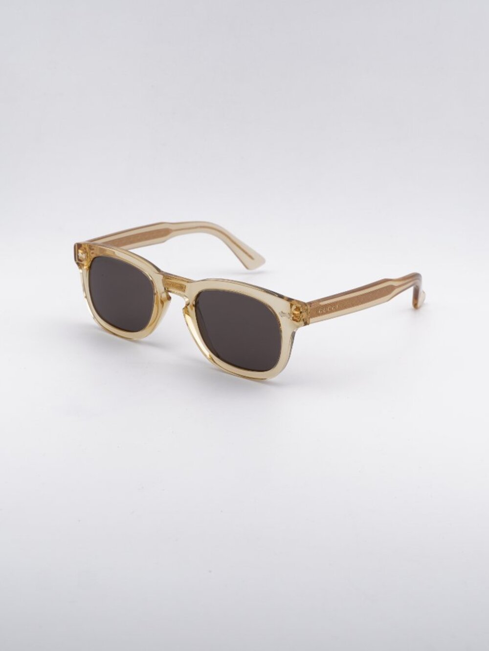 Gucci GG0182S 006 Sunglasses Brown Square Frame, Grey Lenses